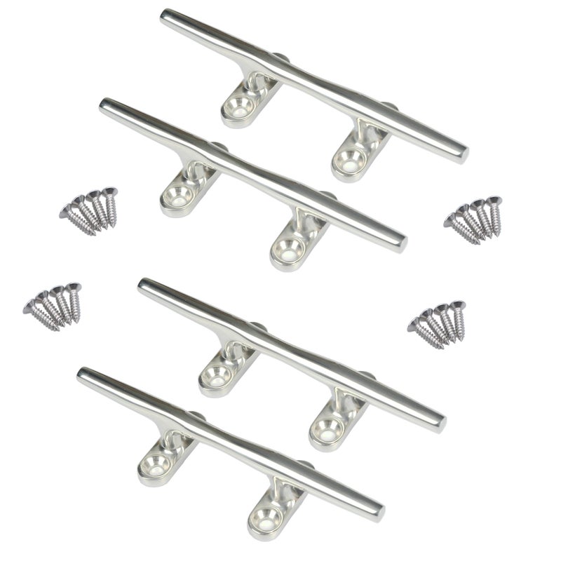 Thorn Boat Dock Cleat 8 Inch Marine Stainless Steel Open Base Cleats 8" (4 PCS) - Image 1